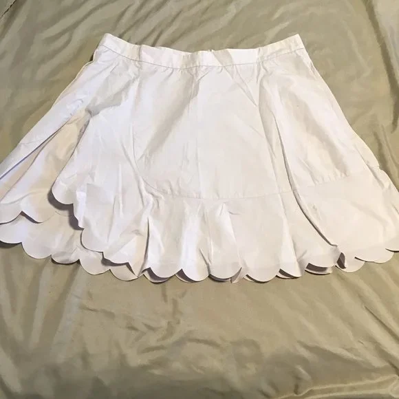 SEE By Chloe Scalloped Cotton-poplin Mini Skirt - Picture 2 of 13